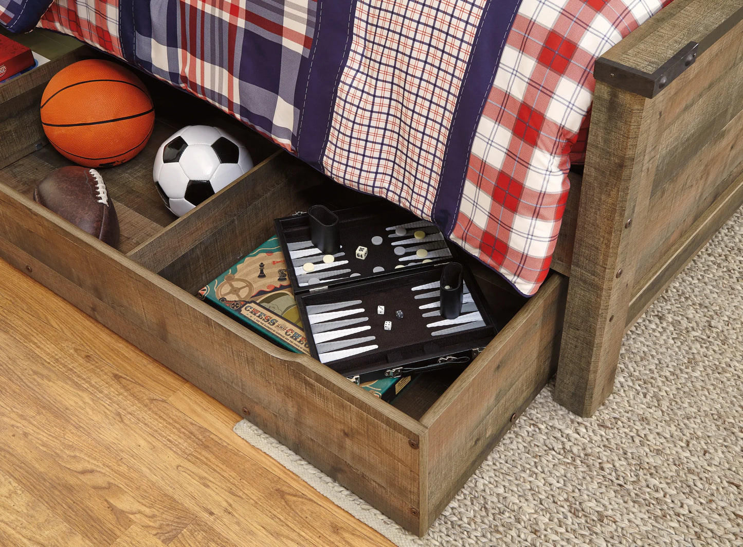 Trinell - Brown - Full Bookcase Bed With Storage