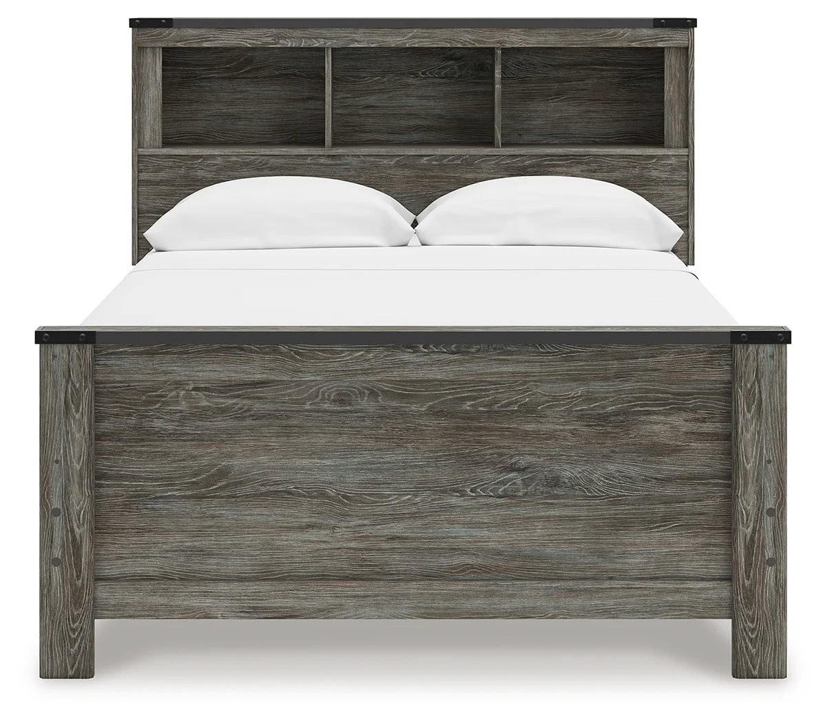 Frandern - Gray - Full Bookcase Panel Bed