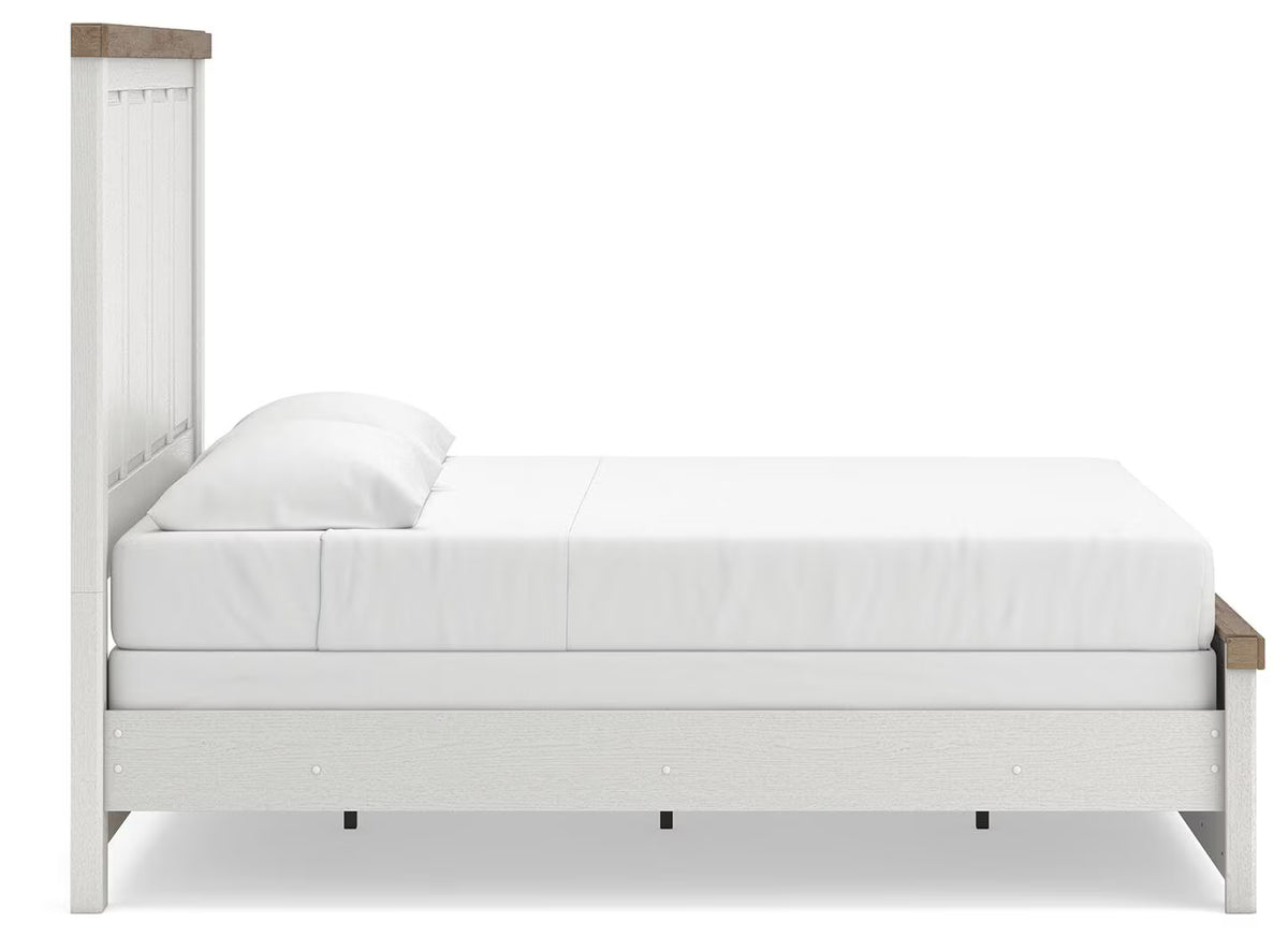 Savonport - King Panel Bed - White / Brown