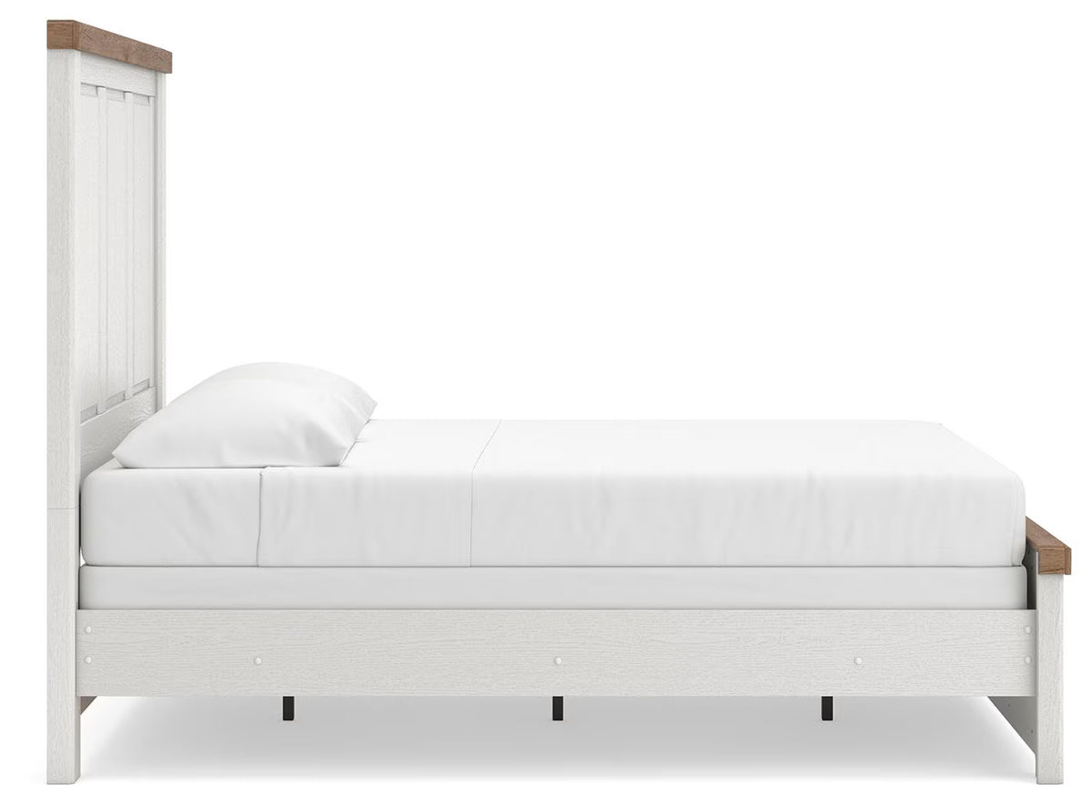 Savonport - Queen Panel Bed - White / Brown