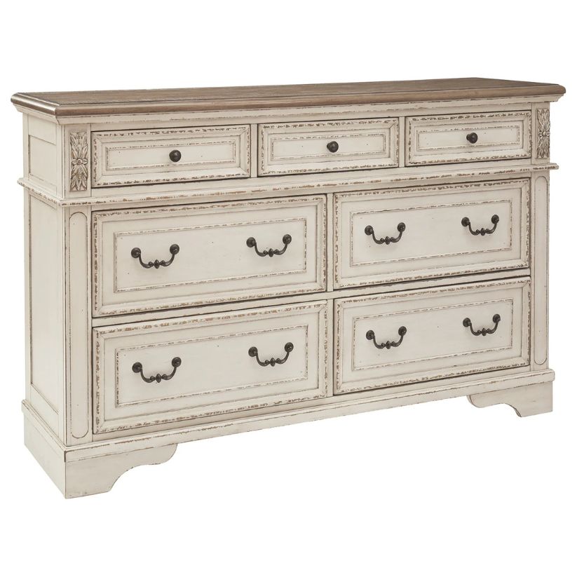 Realyn - White / Brown / Beige - Dresser - 7-drawer Realyn - White / Brown / Beige - Dresser - 7-drawer