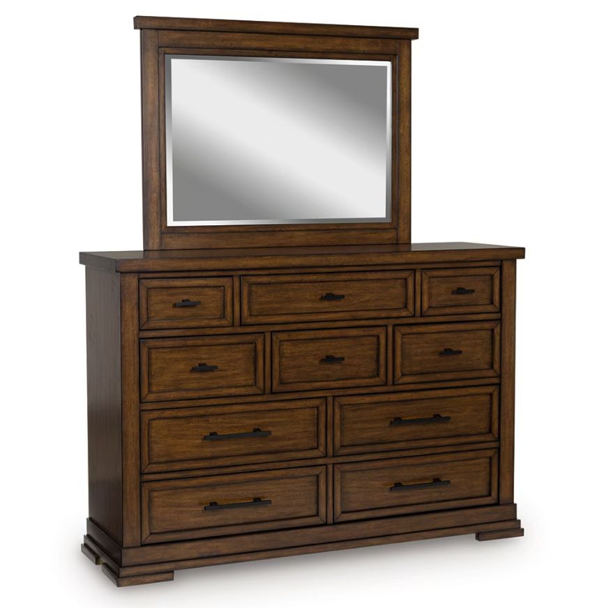 Taffenbrook - Medium Brown - Dresser And Mirror