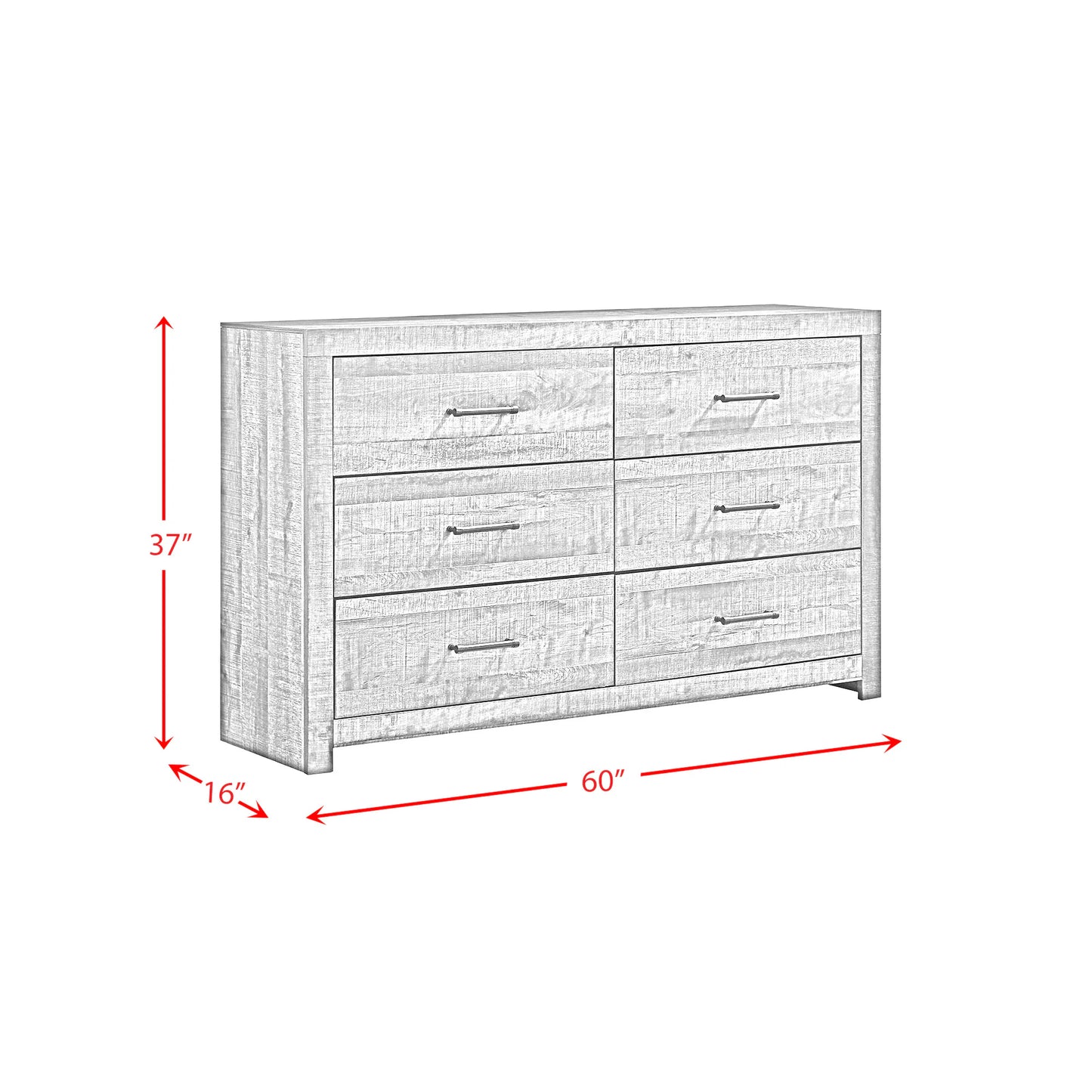 Bailey - 6-Drawer Dresser - Walnut
