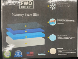 FWO Night Shift Mattress Specs – Bliss Memory Foam