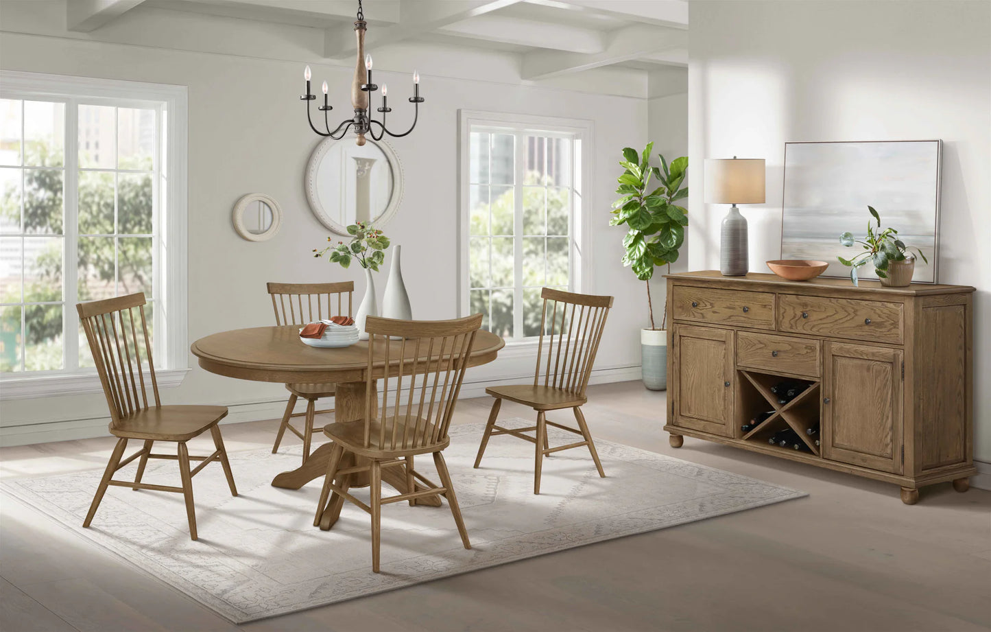 Colonial Oak - Spindle Chair - Weathered Chestnut