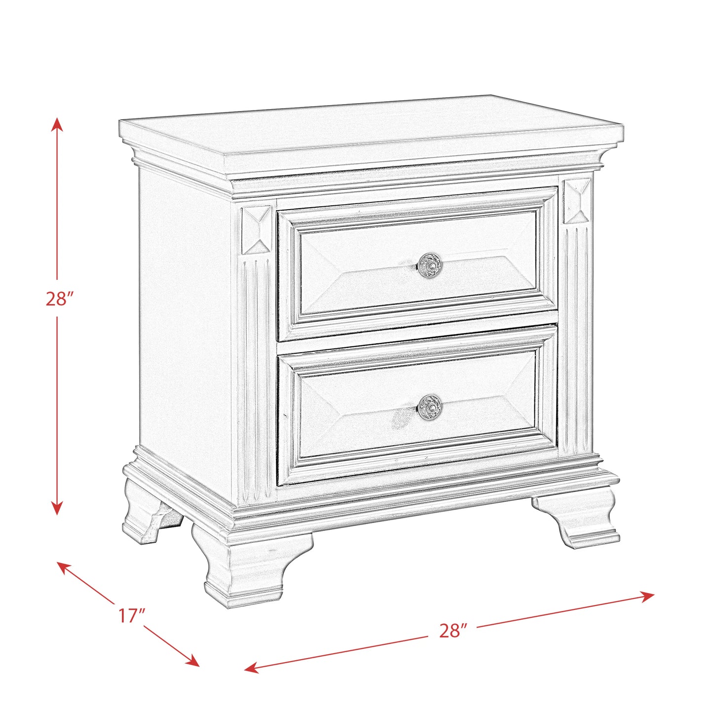 Calloway - 2-Drawer Nightstand - White