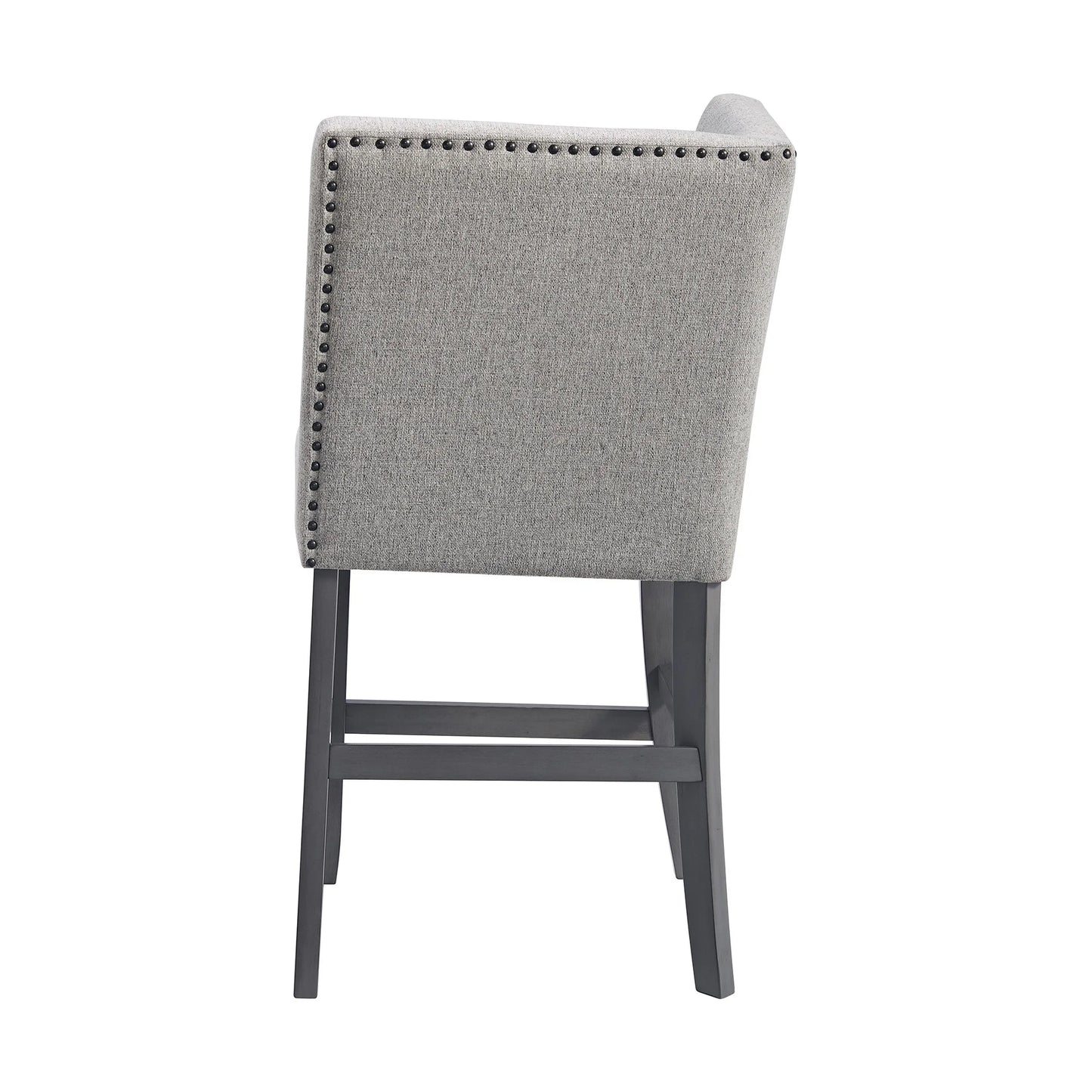 Seneca - Counter Corner Bench With Upholstered Back And Gray Fabric - Gray