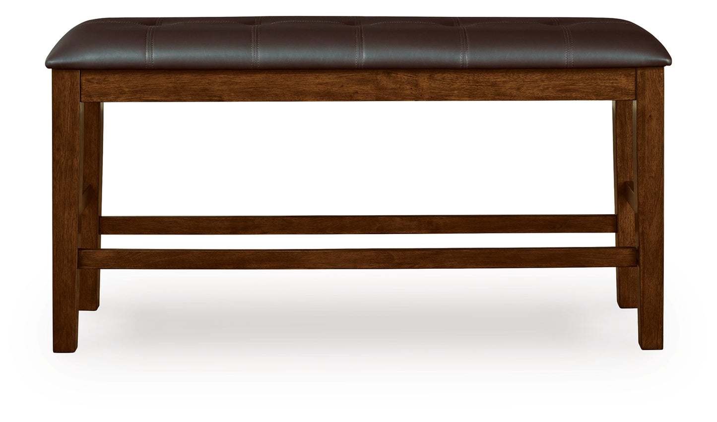 Ralene - Medium Brown - Double Counter Height Upholstered Bench