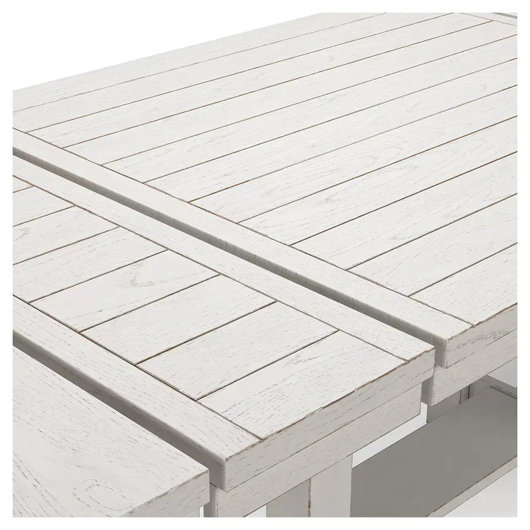 Robbinsdale - Antique White - 7 Pc. - Rectangular Counter Height Dining Extension Table, 6 Barstools 4