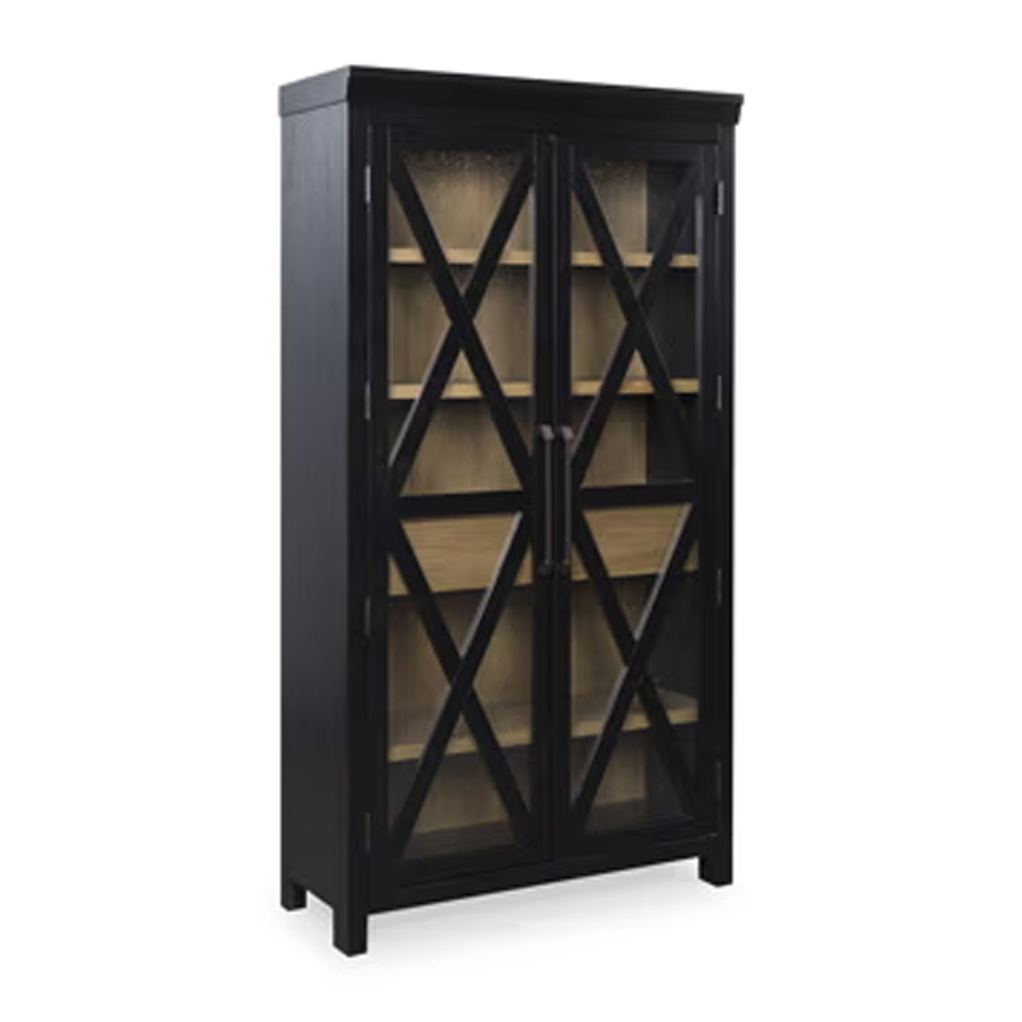 Ridgester - Display Cabinet - Light Brown / Black