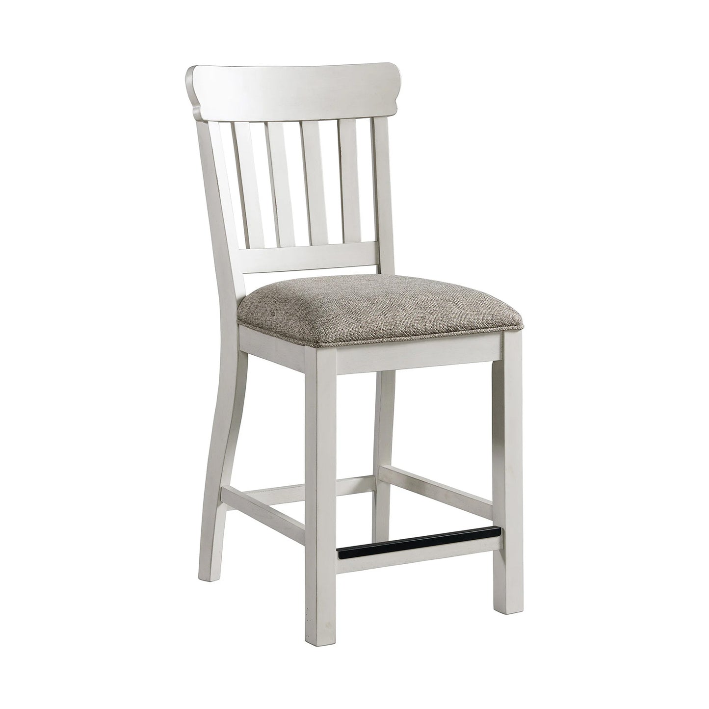 Drake - Slat Stool - Rustic White / French Oak