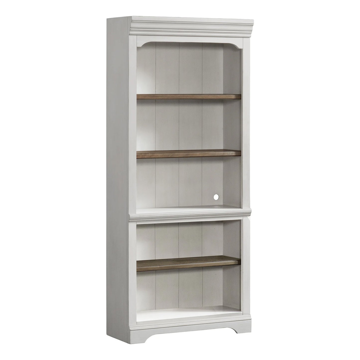 Drake - 76" Bunching Bookcase - Rustic White / French Oak