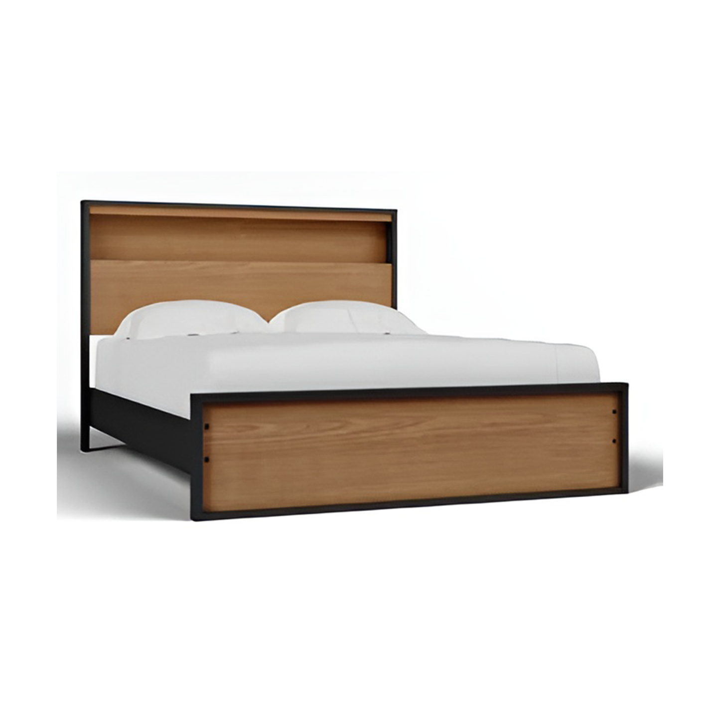 Kozmour - Queen Bookcase Complete Bed Frame - Black / Brown