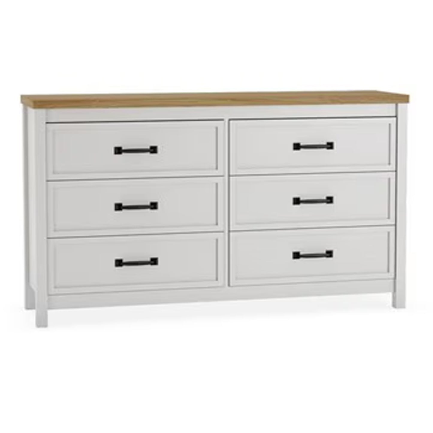 Kerisden - Six Drawer Dresser - White / Brown