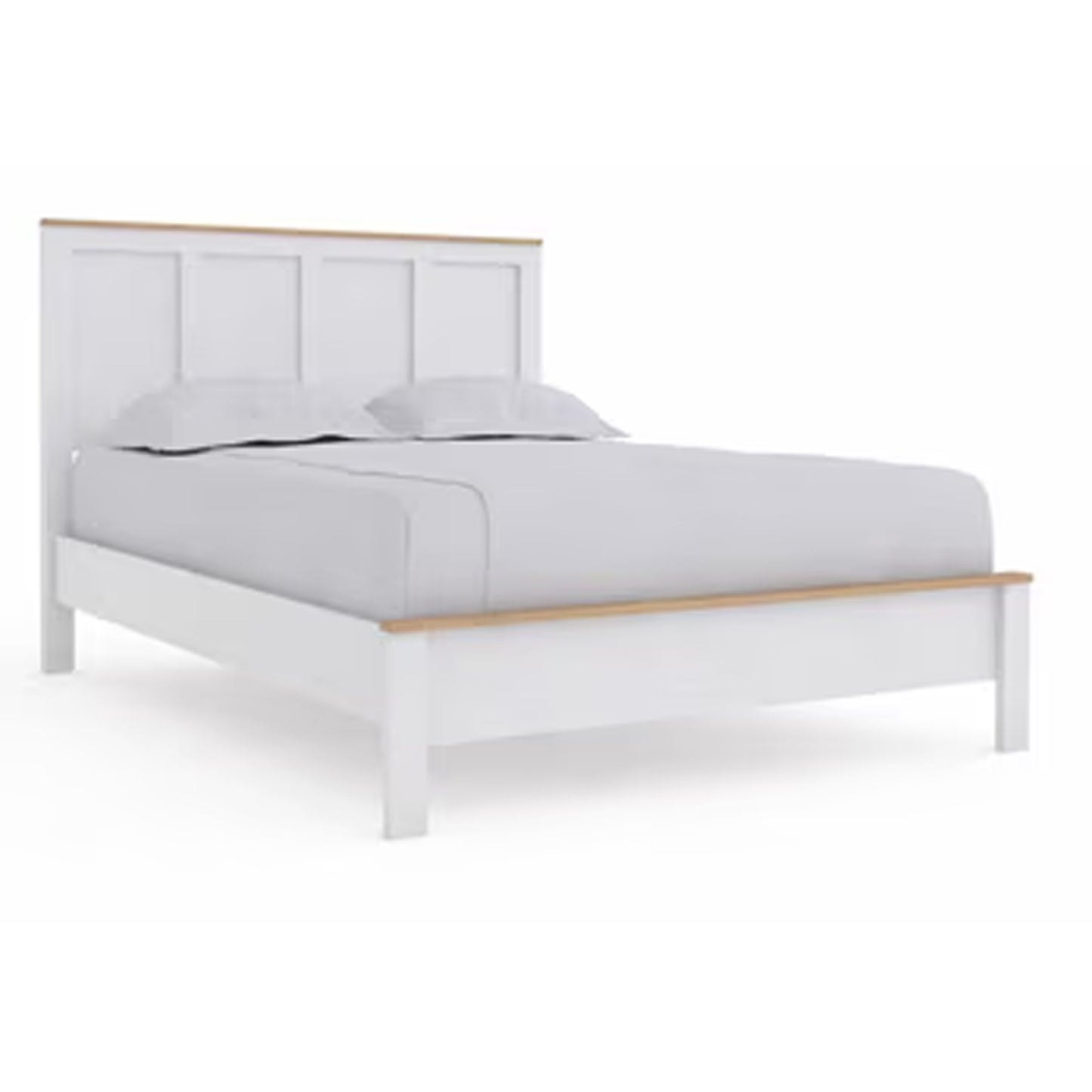 Kerisden - Queen Panel Complete Bed Frame - White / Brown