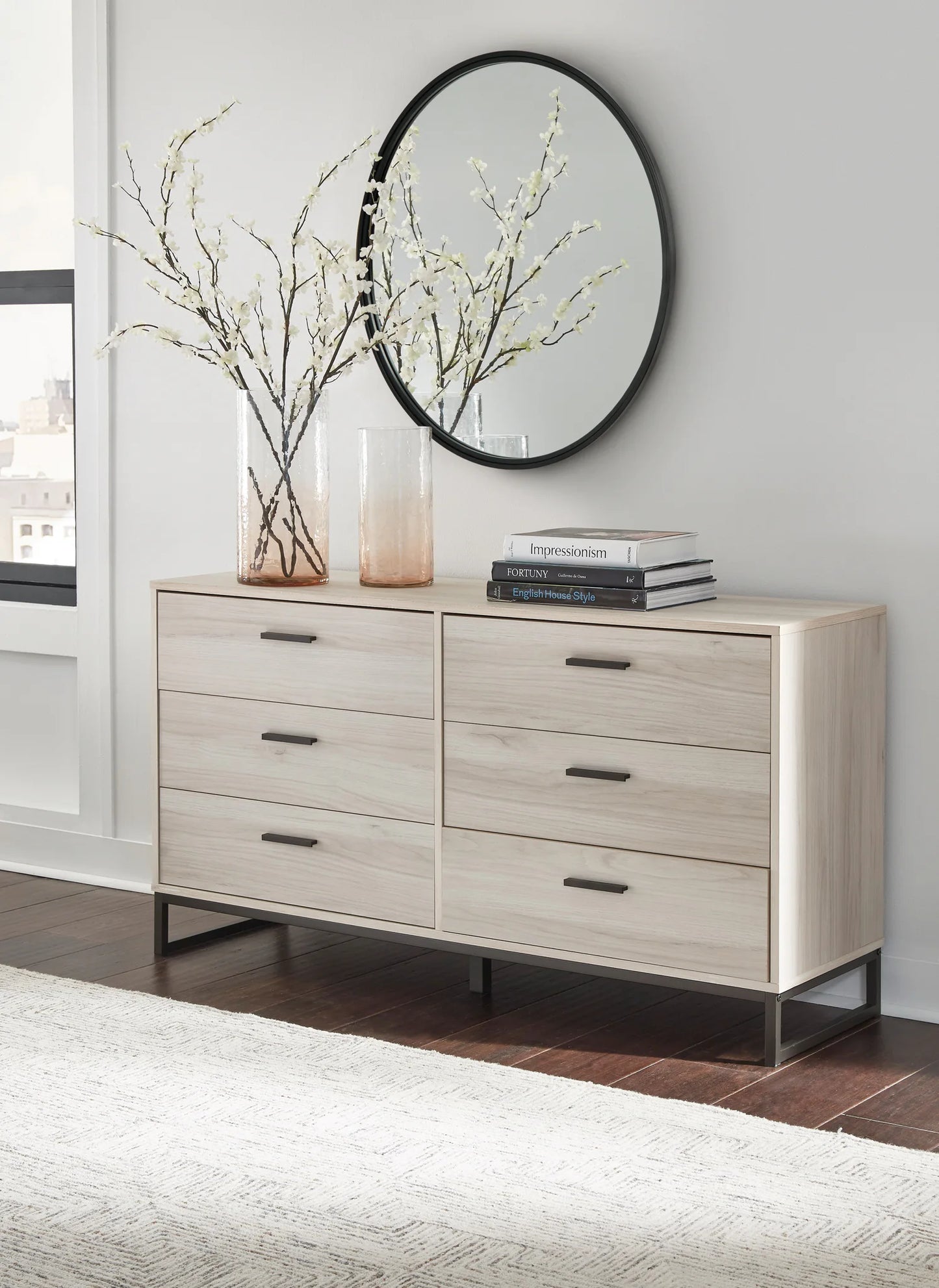 Socalle - Light Natural - Six Drawer Dresser - Vinyl-Wrapped