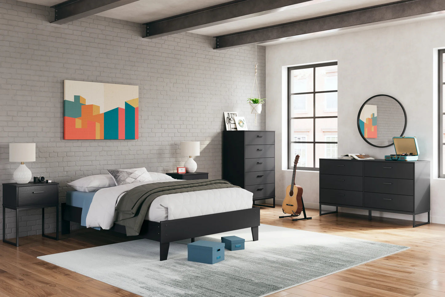 Socalle - Black - Full Platform Bed