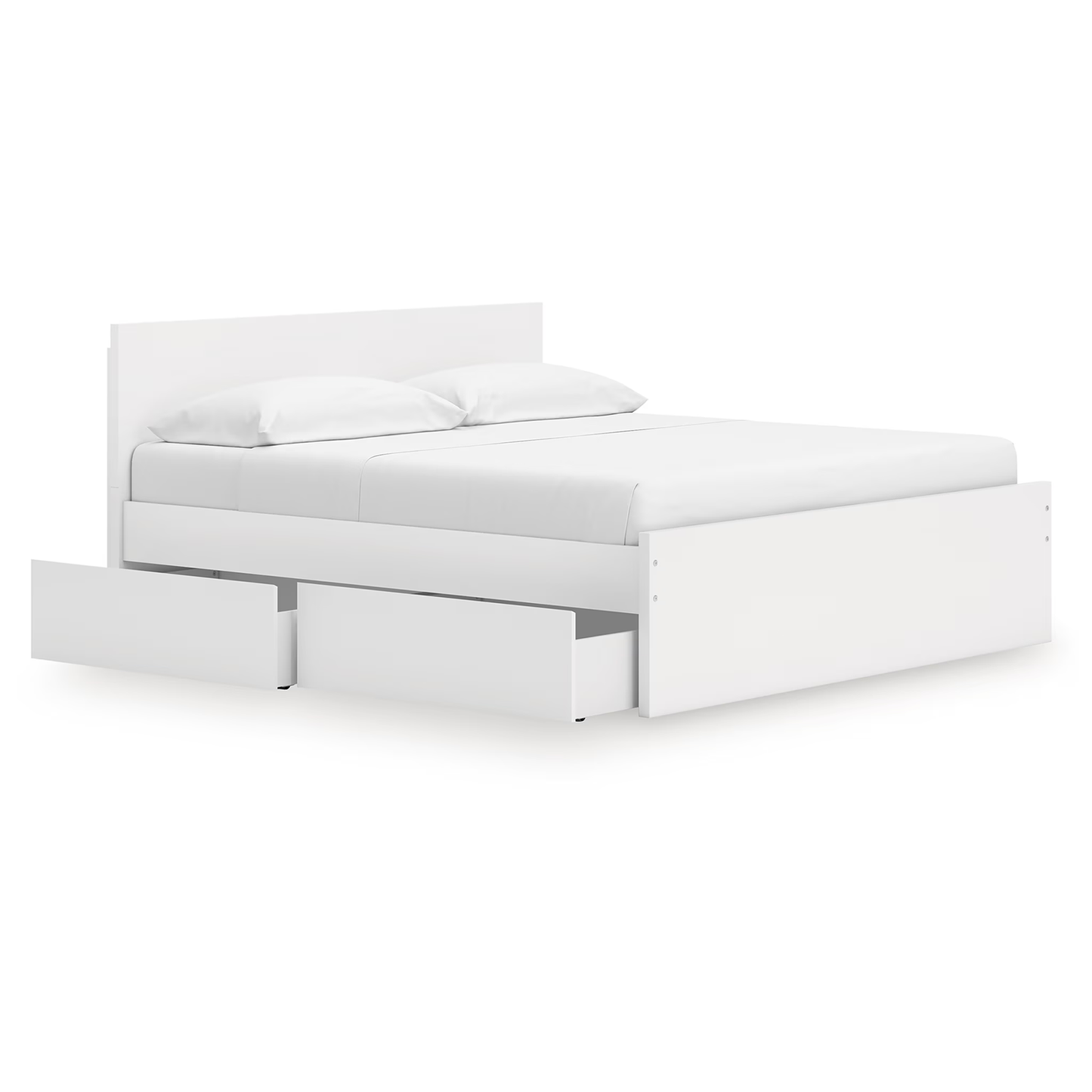 Onita - White - King Panel Platform Bed With Storage