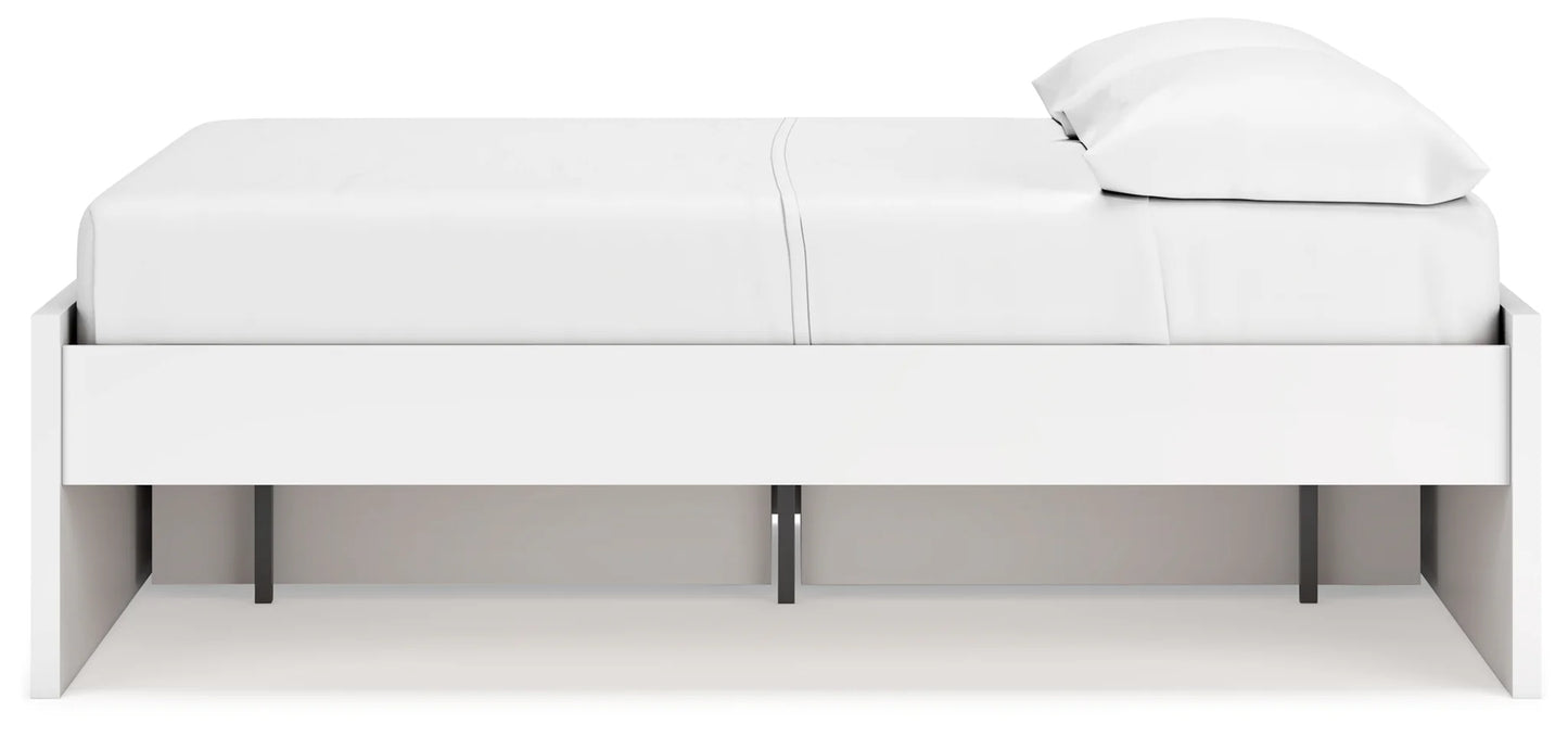 Onita - White - Full Platform Bed With 1 Side Storage