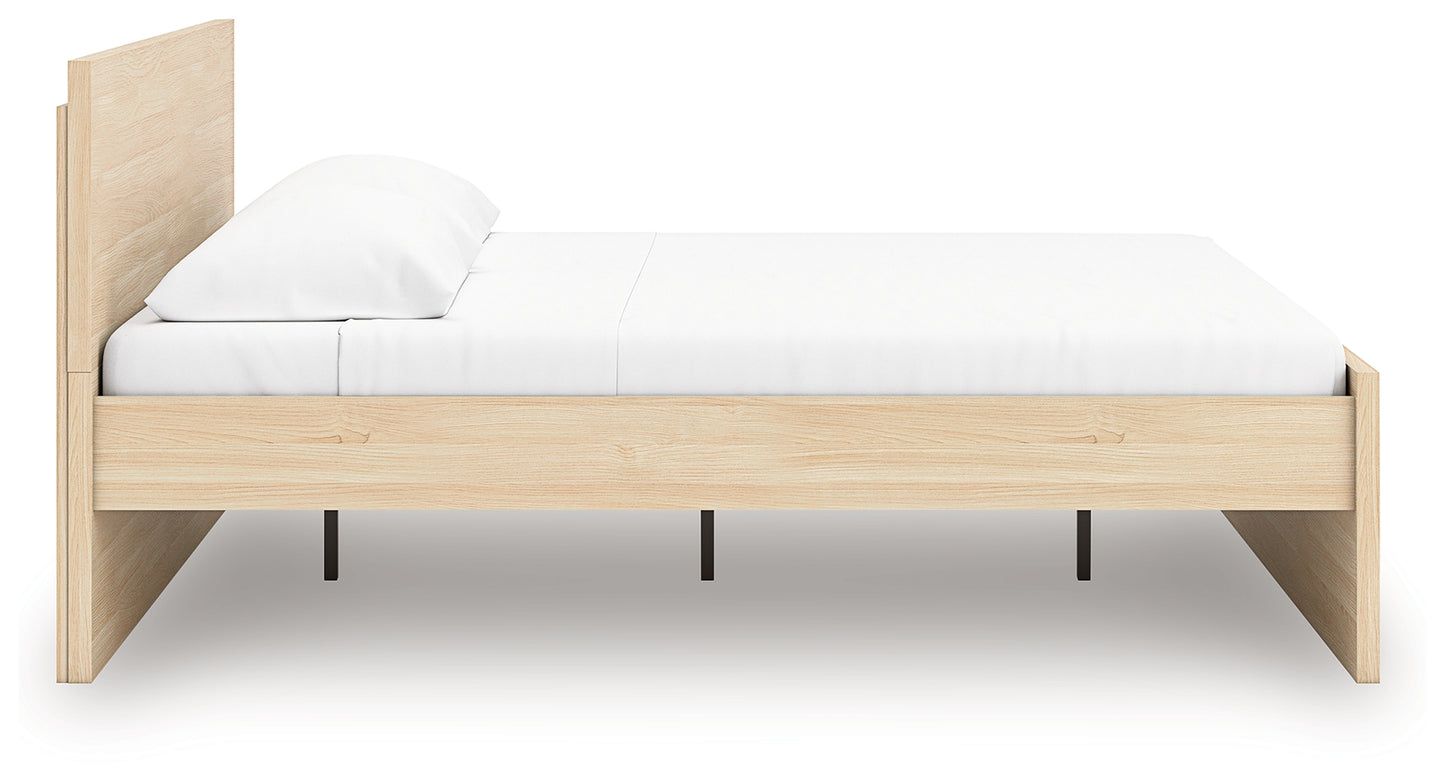Onita - Natural - Queen Panel Platform Bed With 2 Side Storage