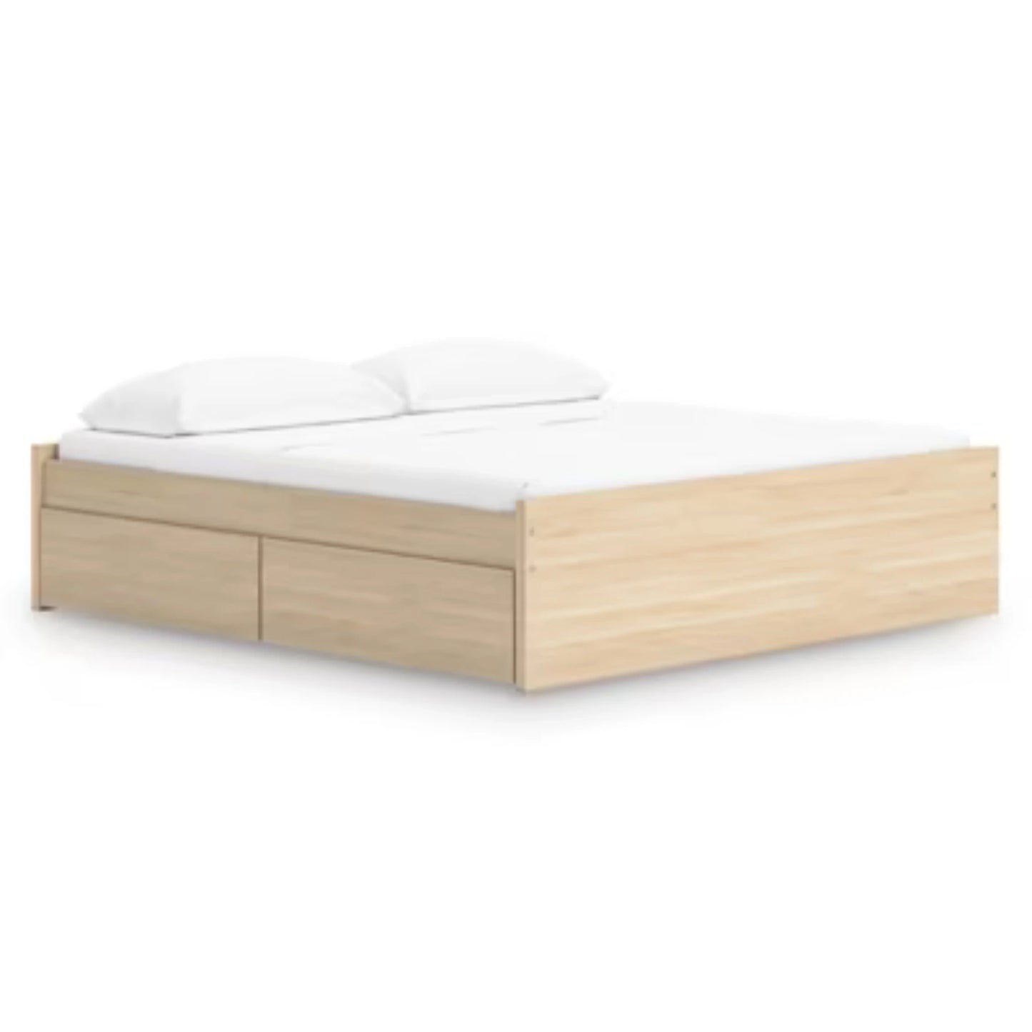 Onita - Natural - King Platform Bed With 1 Side Storage