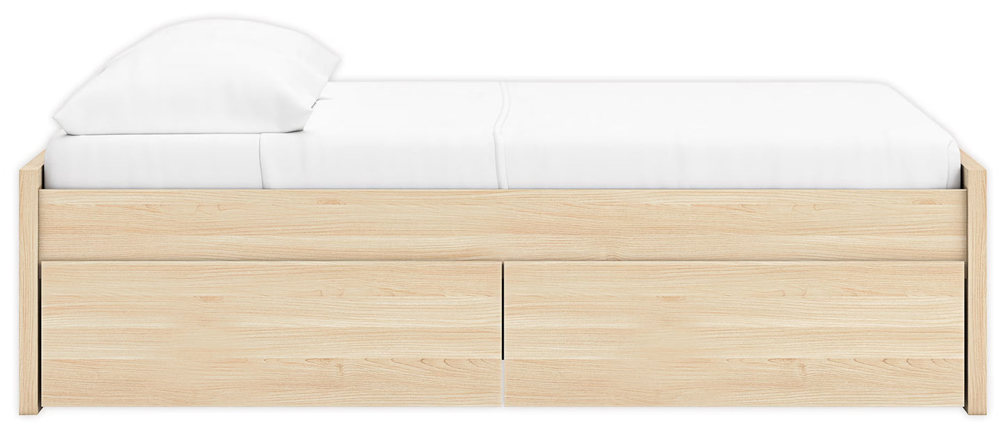 Onita - Natural - Full Platform Bed With 1 Side Storage