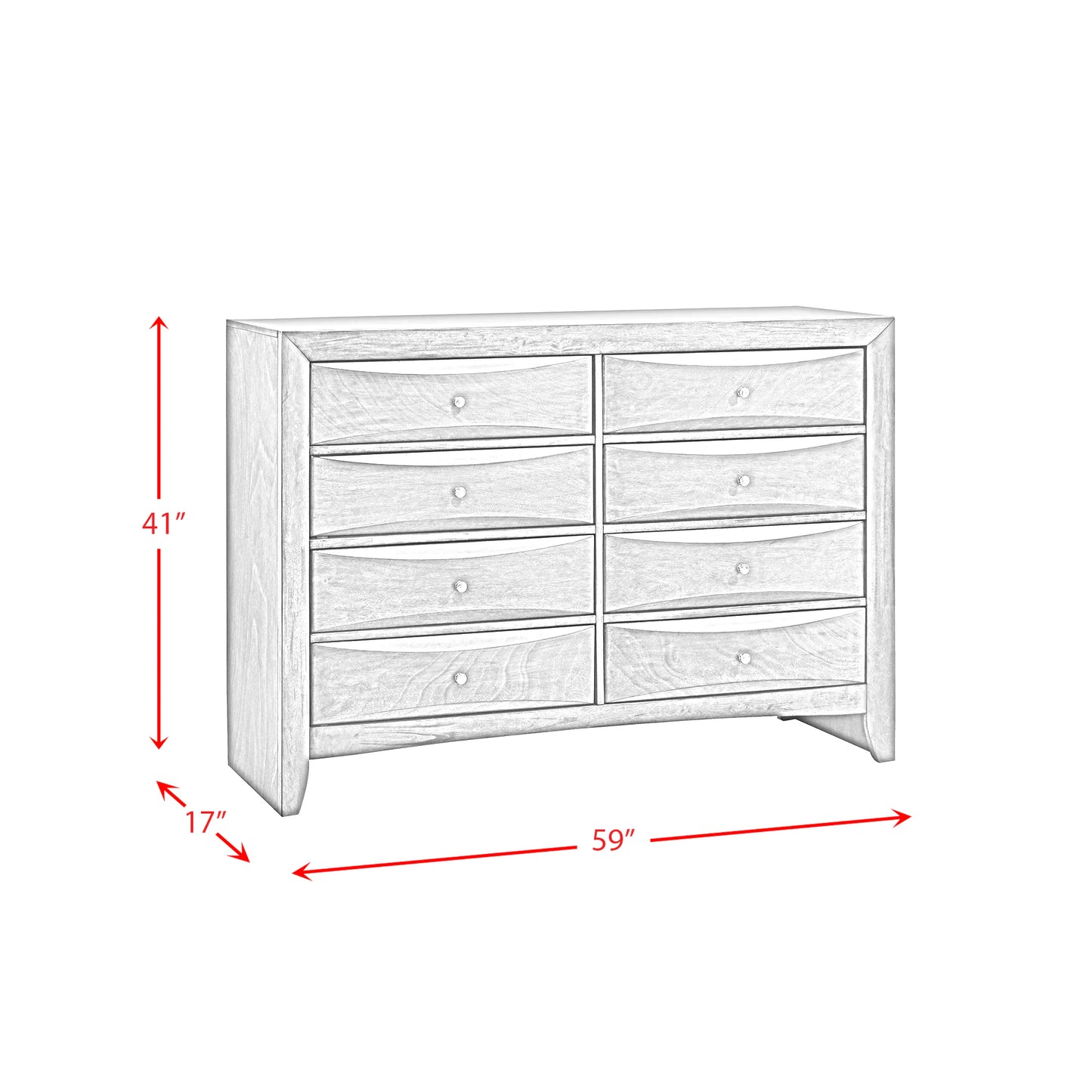 Emily - Dresser (Sturdy) - Gray