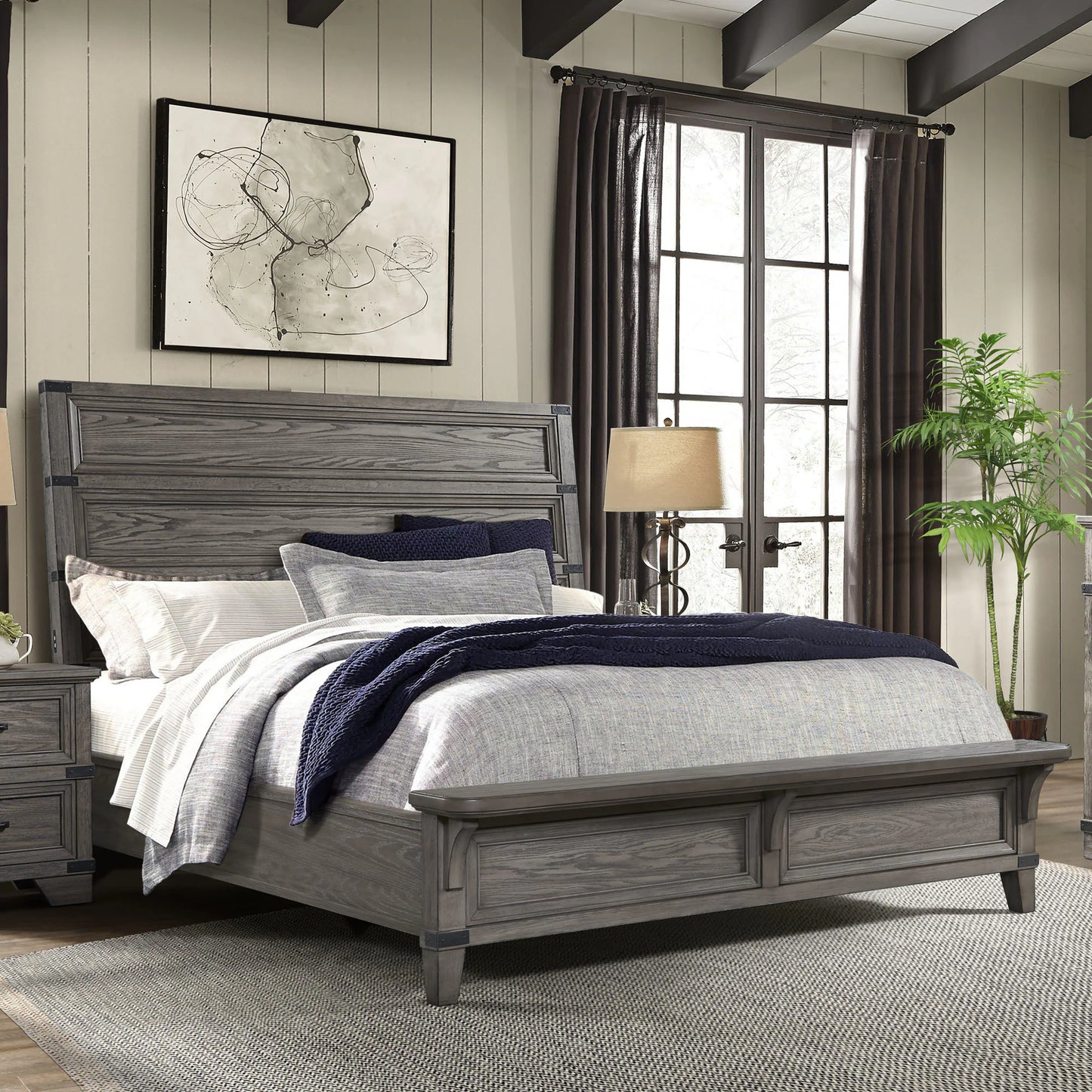 Forge - King Bed - Brushed Steel