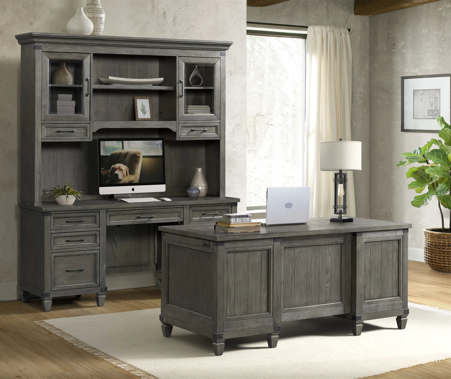 Foundry - Executive Desk - Brushed Pewter