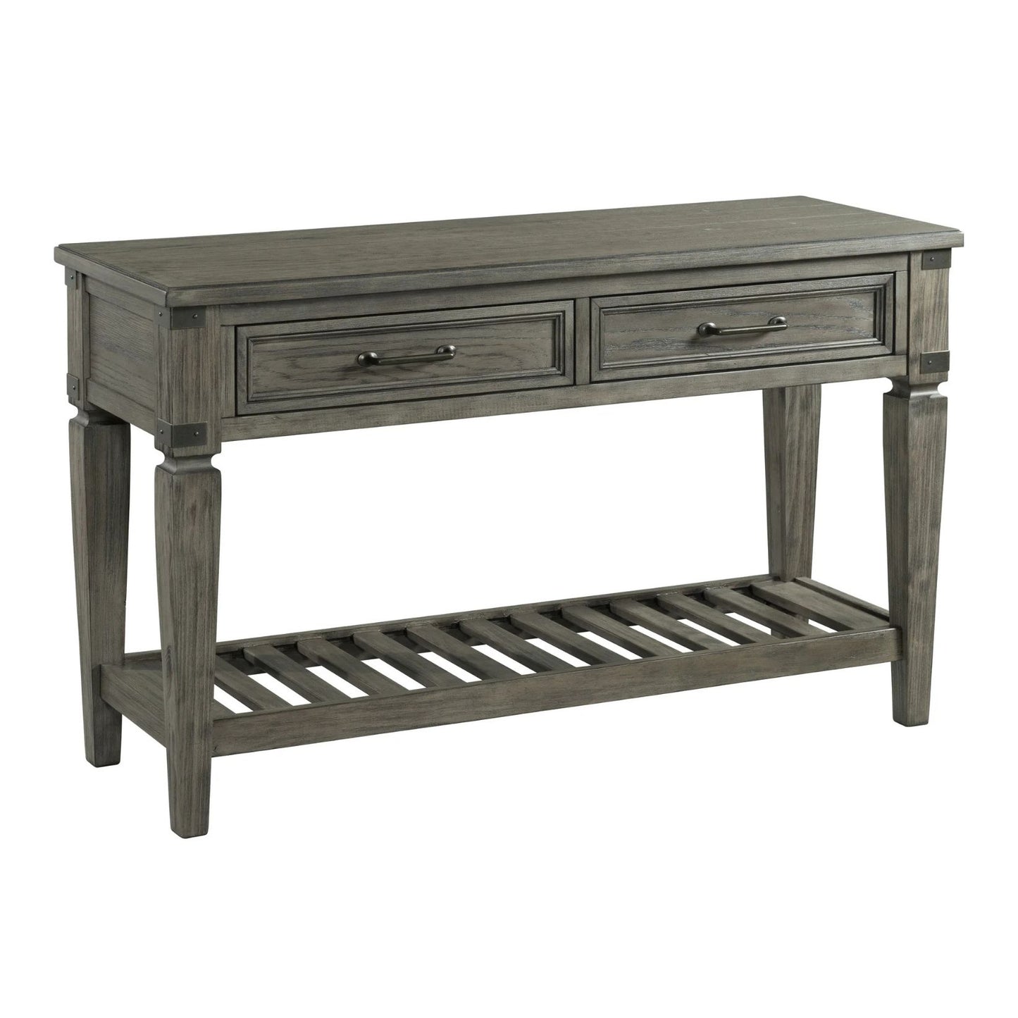 Foundry - Sofa Back Table - Brushed Pewter
