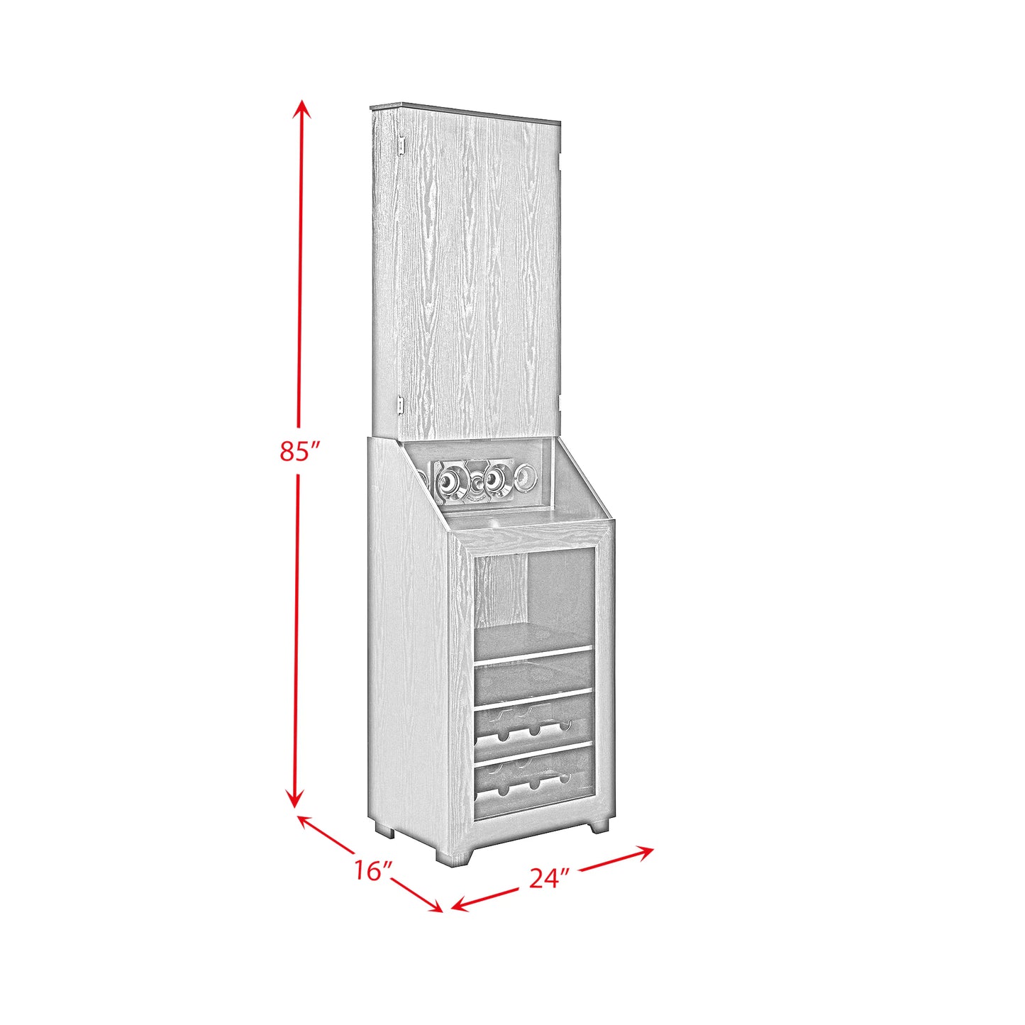 Hurricanes - Dartboard Cabinet With Speaker And LED - Black
