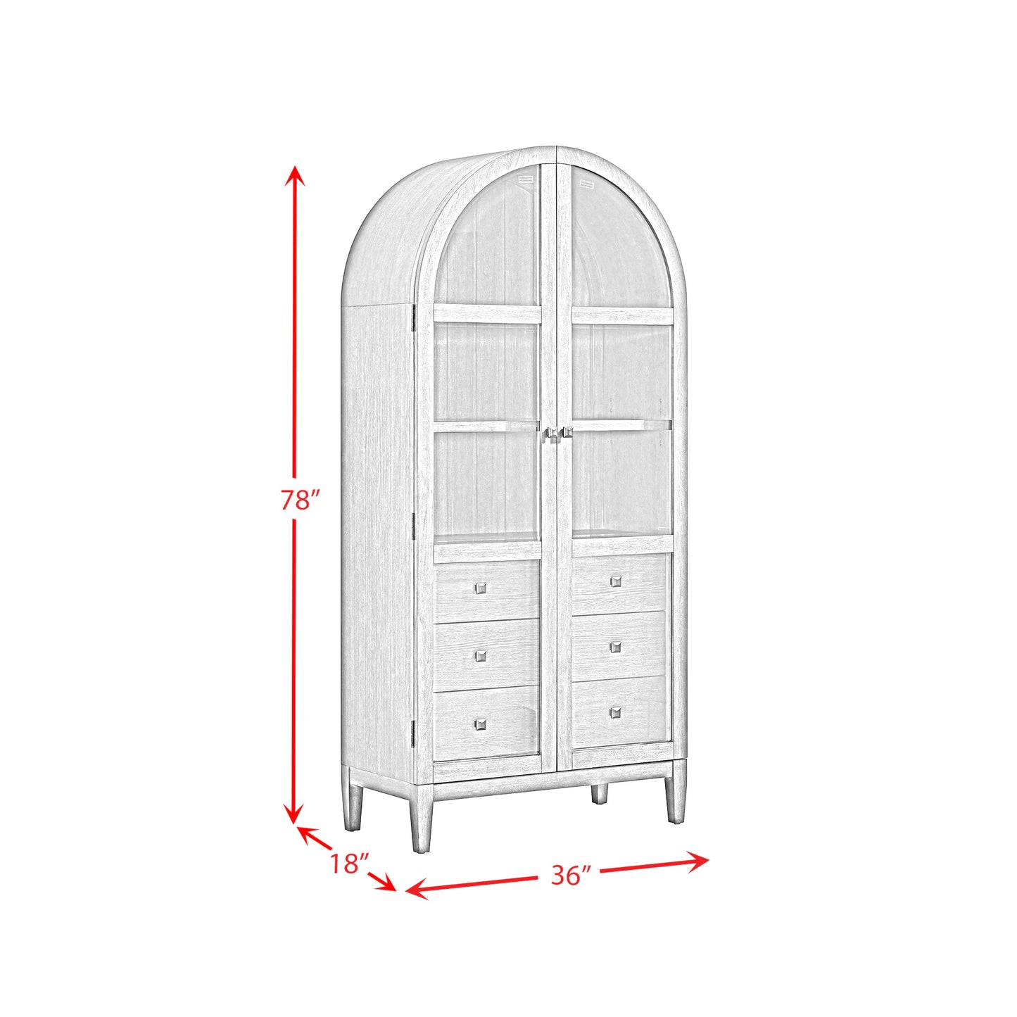 Portico - Display Cabinet - Brown Oak