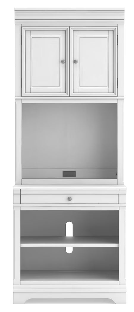 Kanwyn - Whitewash - Bookcase With Door Hutch