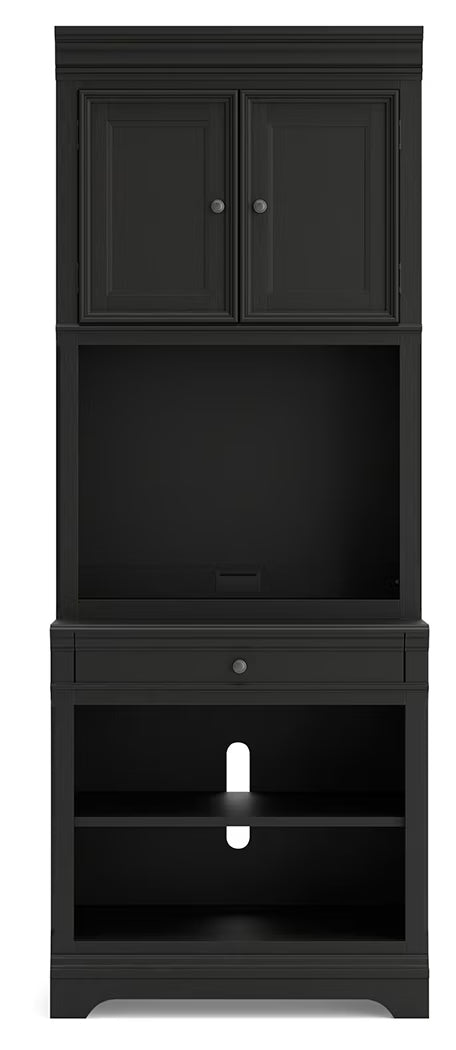 Beckincreek - Black - Bookcase With Door Hutch