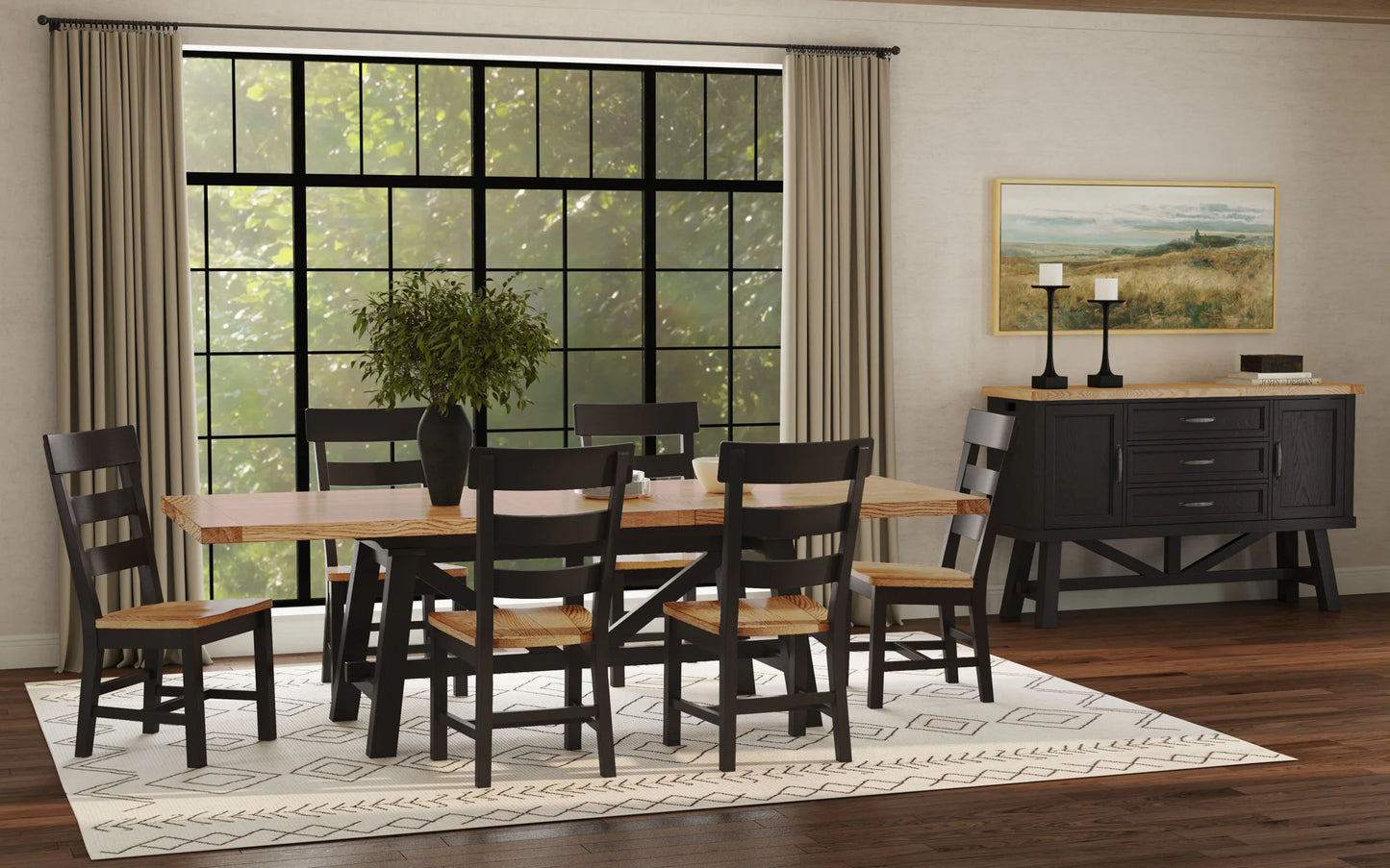 Hendricks - Ladder Chair - Rustic Wheat / Raven