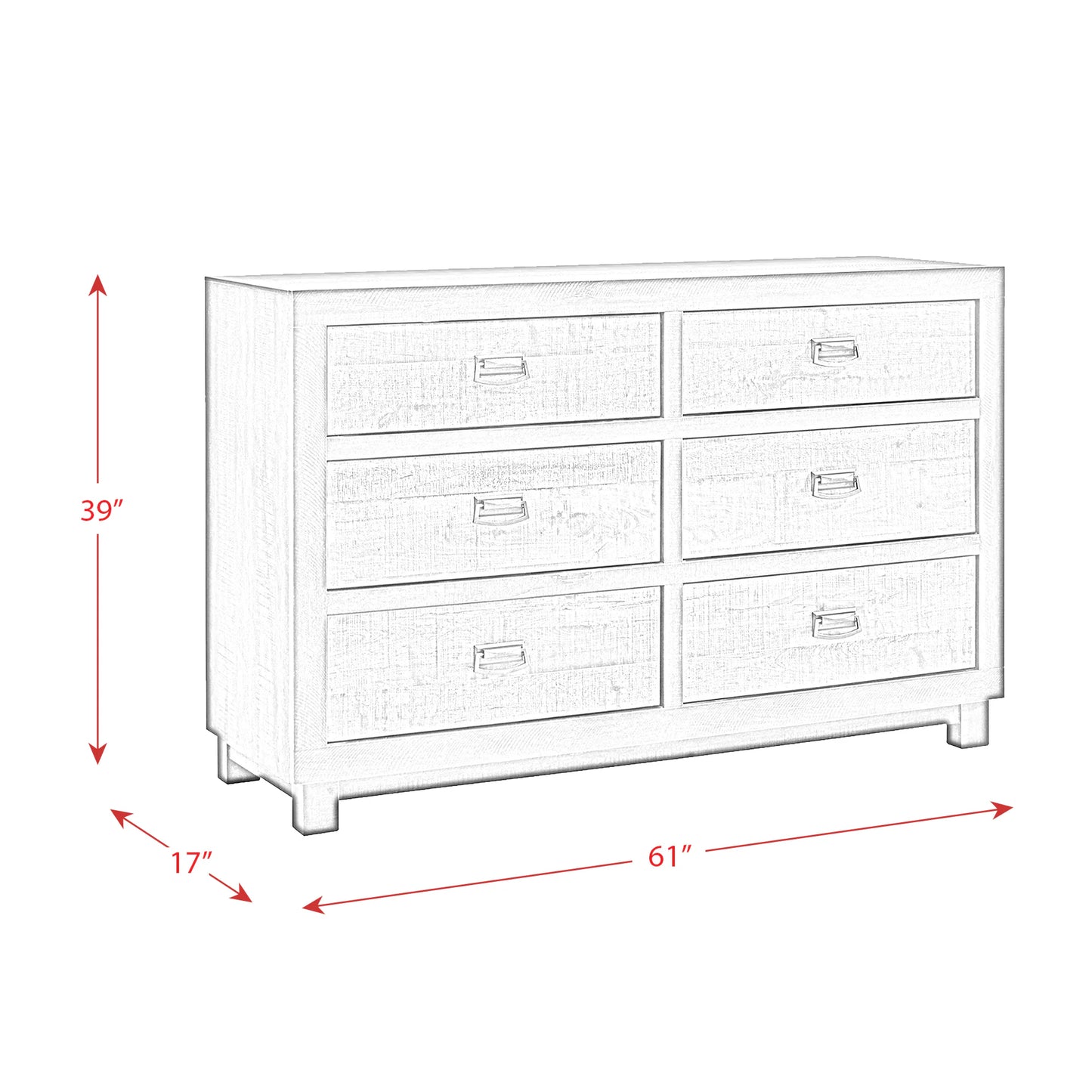 Harlington - 6-Drawer Dresser - Dark Chocolate