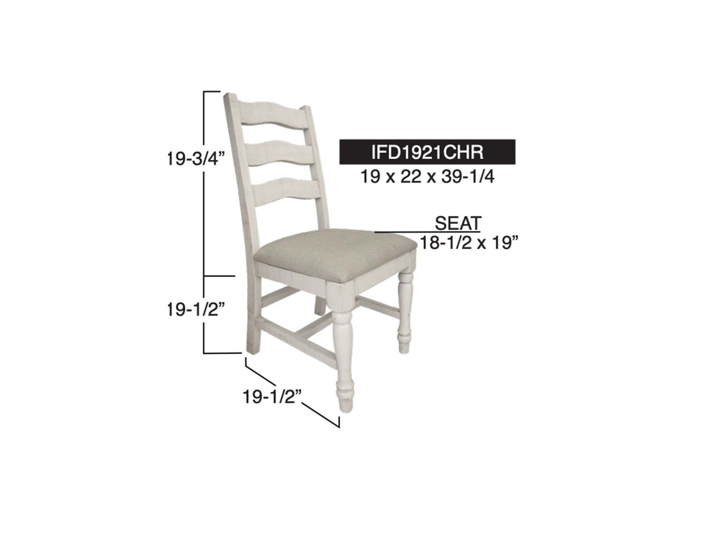 Rock Valley - Chair With Fabric Seat (Set of 2) - Off White