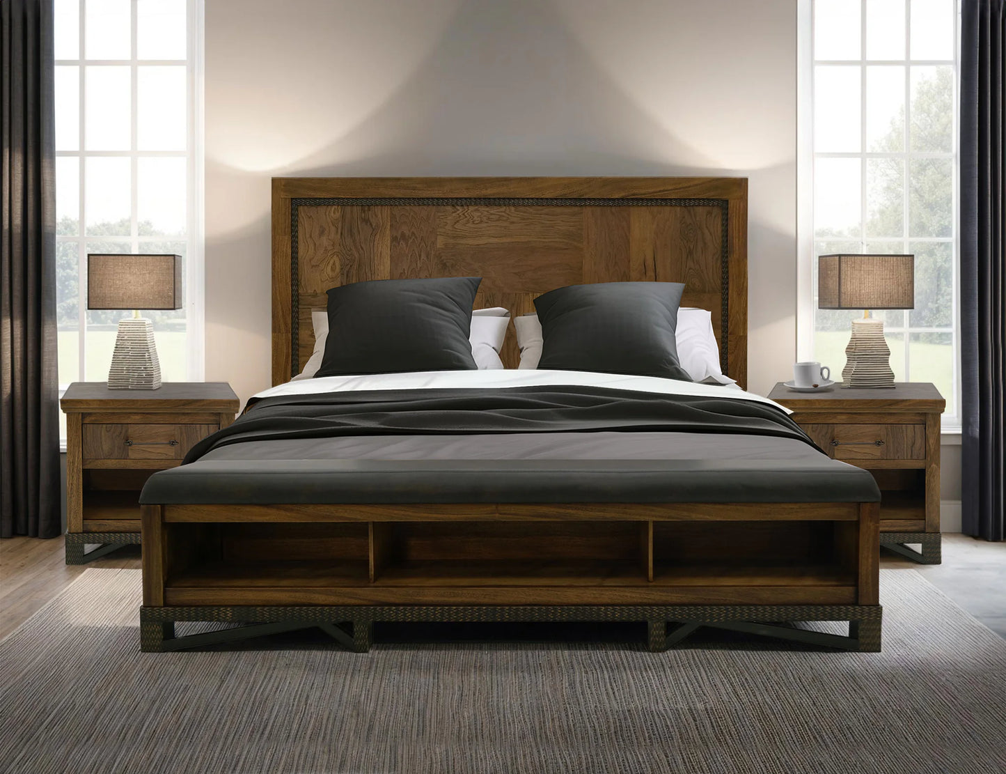Walnut - Queen Bed - Walnut Brown