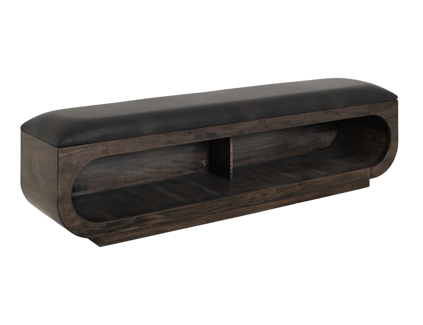 Black Balam - Wooden Bench With Cushioned Seat - Oil Black