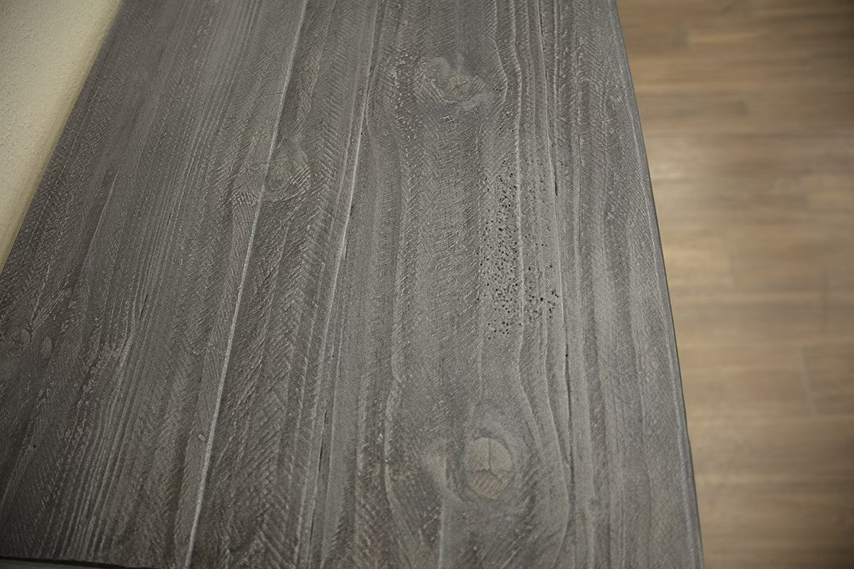 Stone - Sofa Table With Shelf - Antiqued Ivory / Weathered Gray