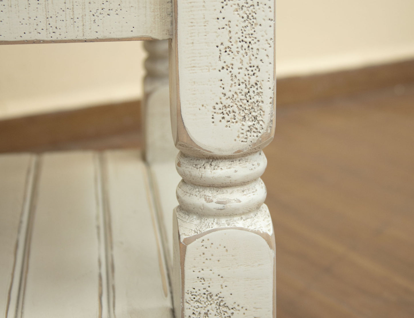 Stone - End Table - Antiqued Ivory / Weathered Gray