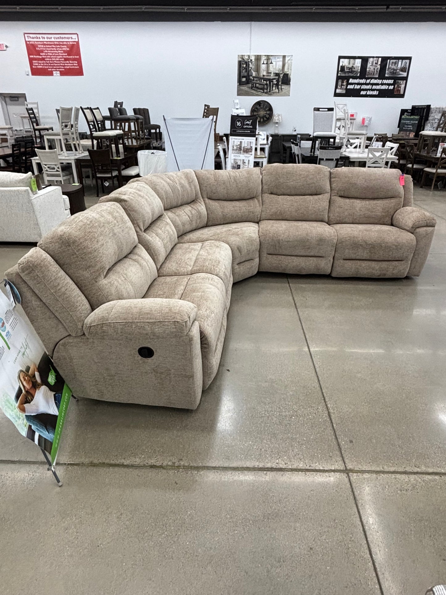 Tan Reclining Sectional