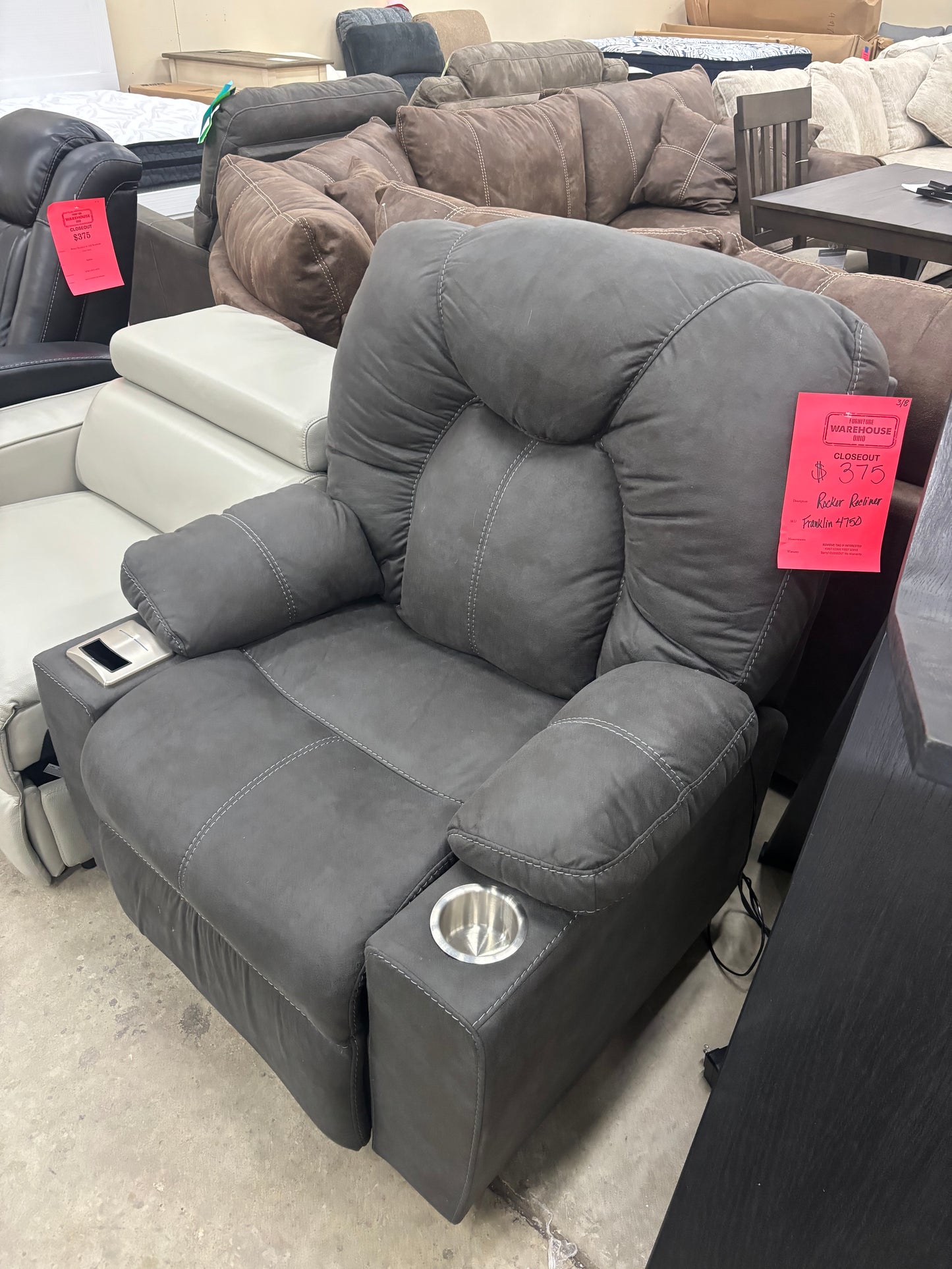 Franklin Manual Recliner W/ Built In Phone Charger