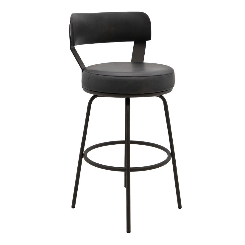 Maison - 24"" Upholstered Barstool - Dark Black
