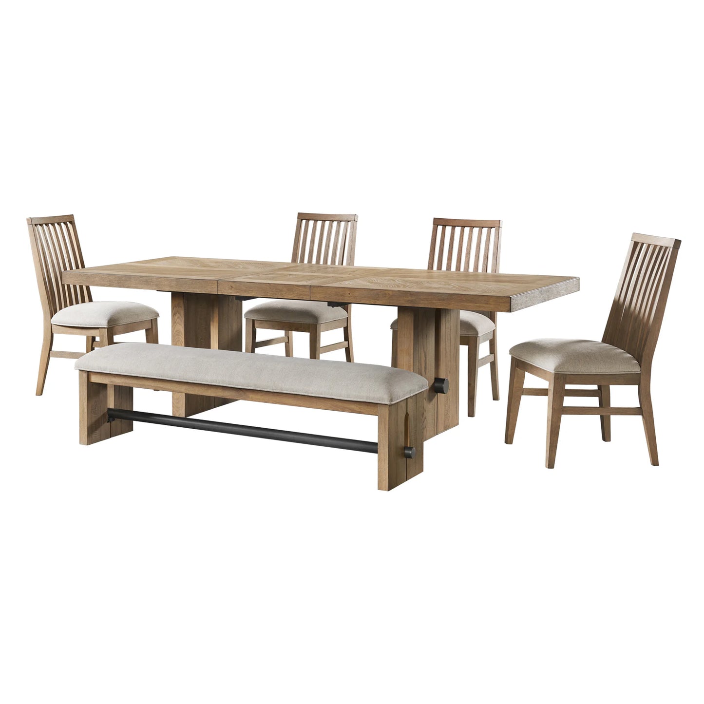 Landmark - Backless Bench - Weathered Oak