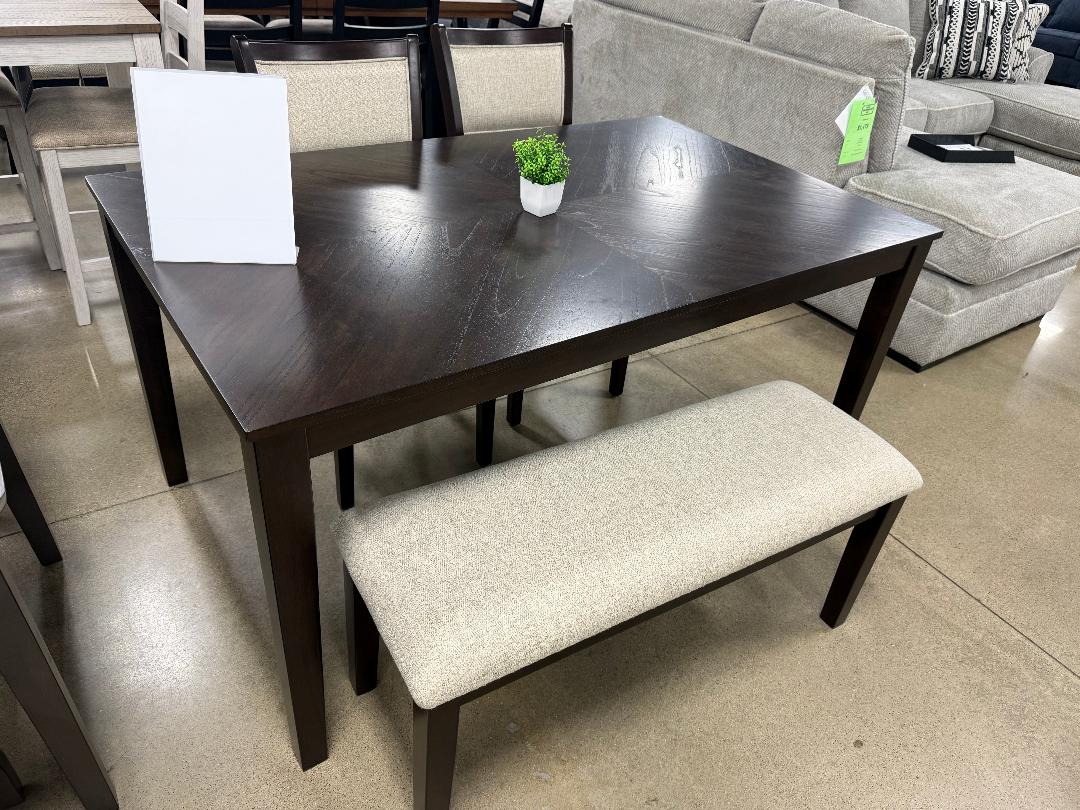 “Langwest” Dining Table, Two Chair and Bench