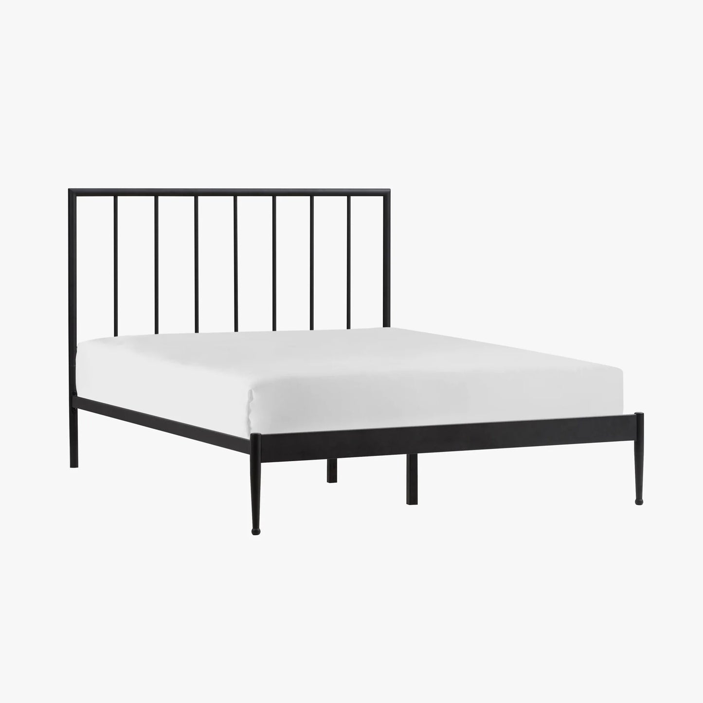 Metal Beds - Modern Queen Metal Bed - Matte Black