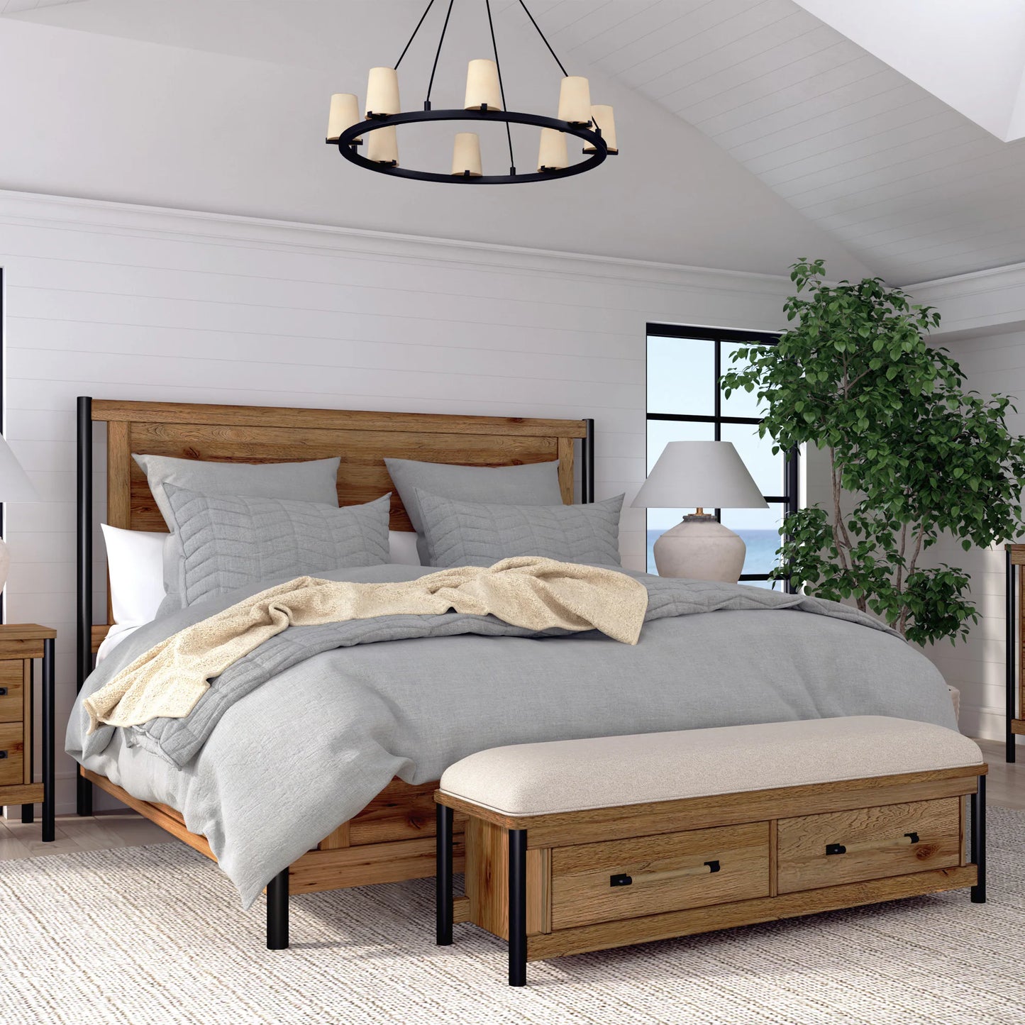 Norcross - King Standard Bed - Hickory