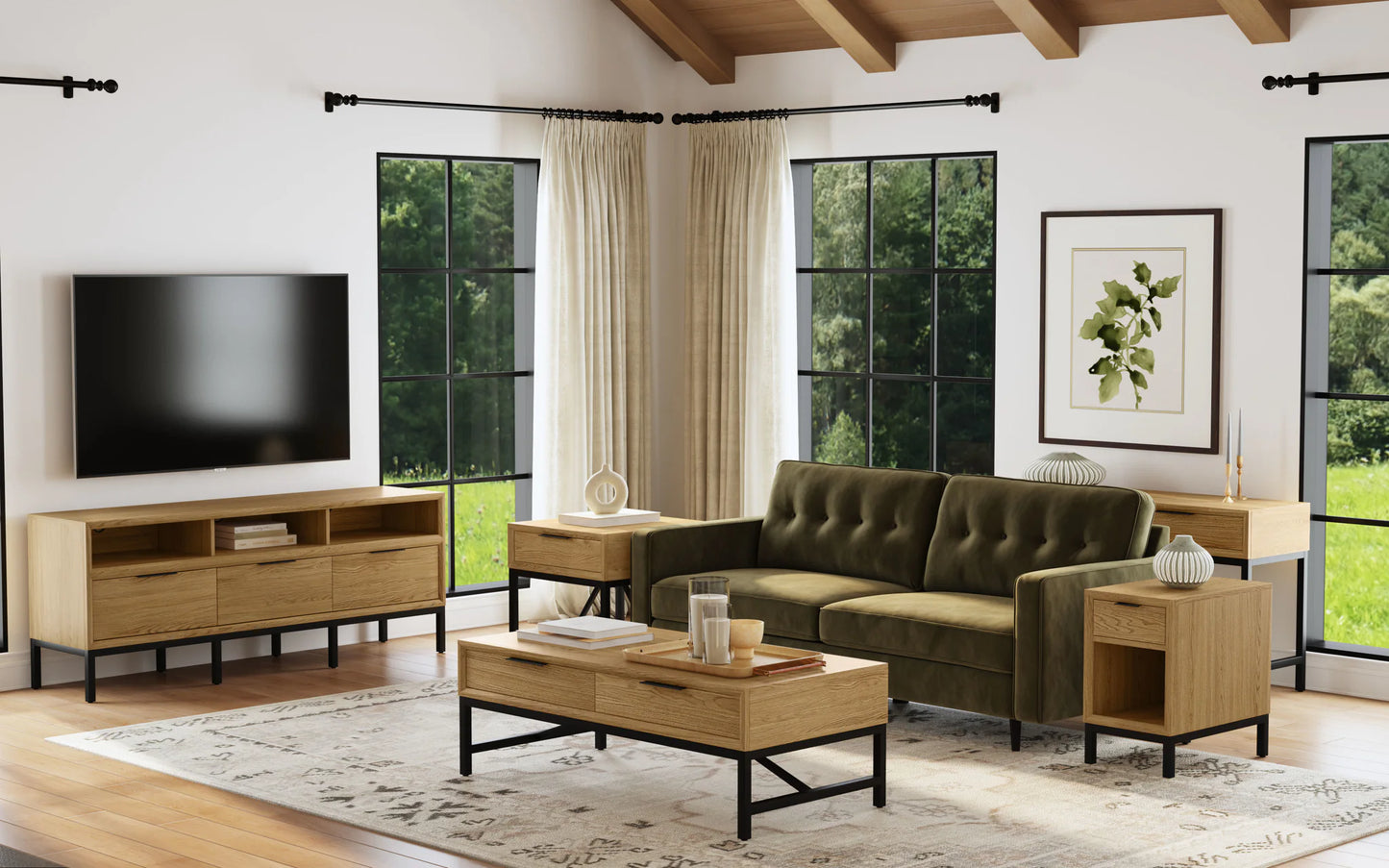 Newport - Sofa Back Table - Natural Oak