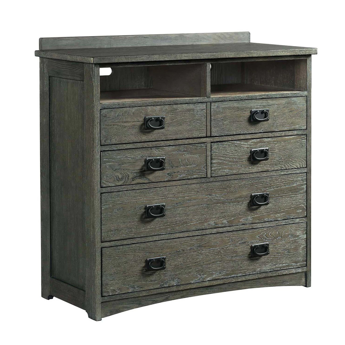 Oak Park - Media Chest - Brushed Pewter